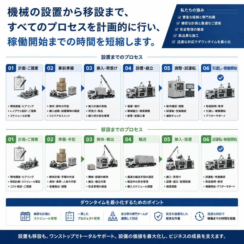 一貫した場内移設サービス